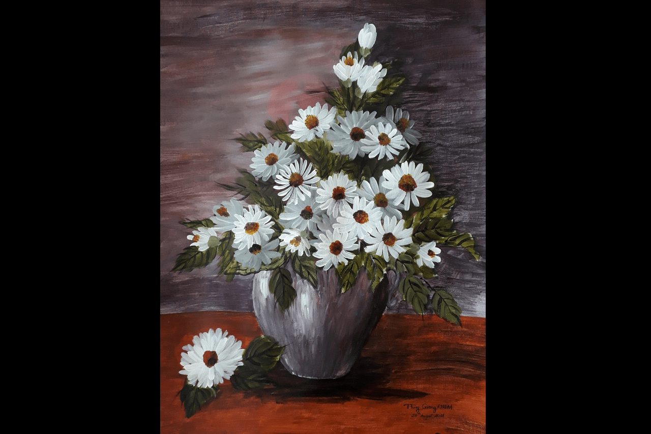 You are currently viewing Daisy Flower Vase Painting